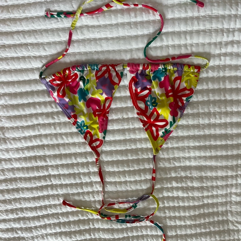 Colorful Floral  Bikini Top